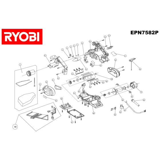 Ryobi EPN7582P Spare Parts List Type: 1000015656